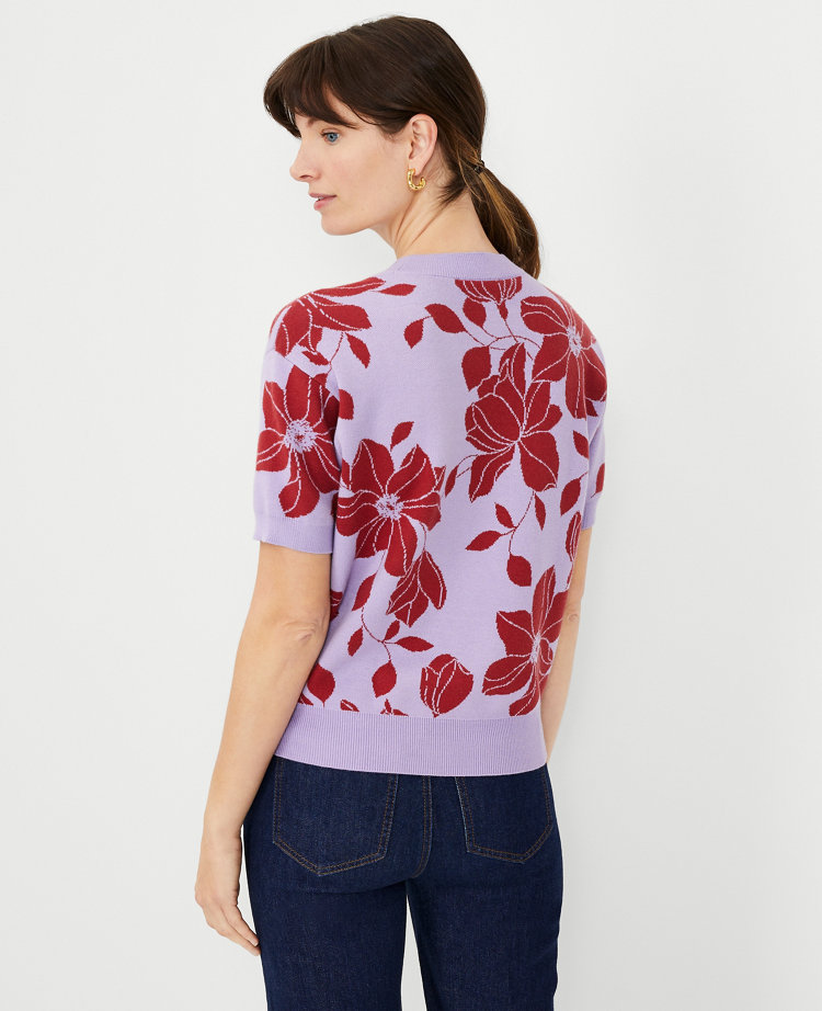 Floral Jacquard Wedge Sweater Tee