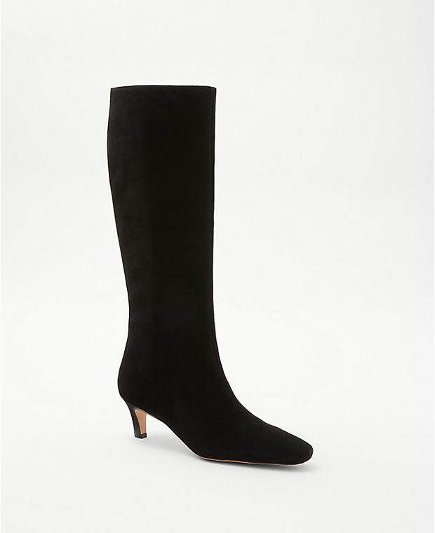 Skinny Heel Suede Tall Boots