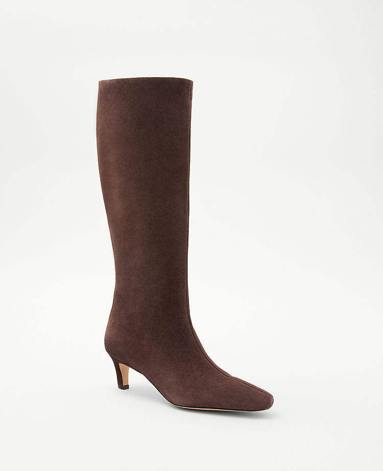Skinny Heel Suede Tall Boots