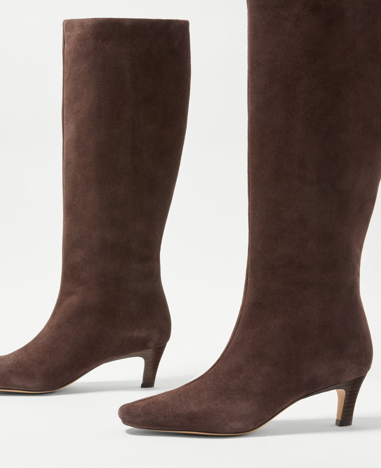 Dark brown 2025 suede tall boots