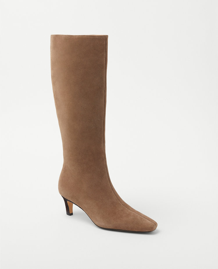 Skinny Heel Suede Tall Boots