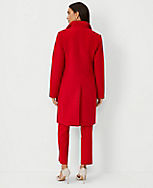 Wool Blend Tailored Funnel Neck Coat carousel Product Image 2
