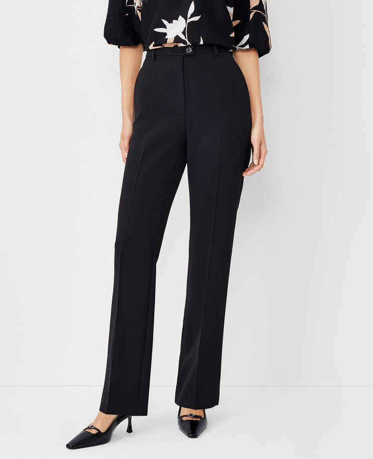 The Slim Straight Pant in Fluid Crepe - Curvy Fit