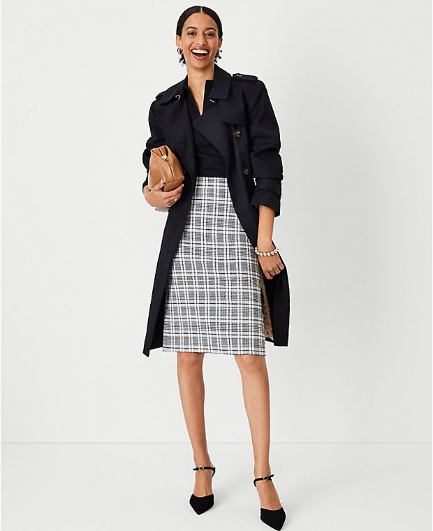 Pull On Pencil Skirt in Plaid