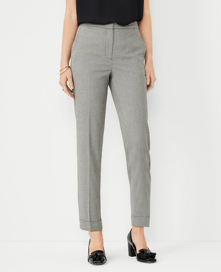 The Easy Straight Ankle Pant in Knit Twill