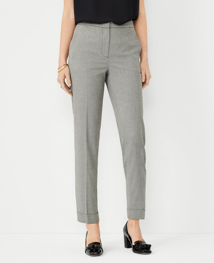 Slim High-Rise Twill Pants