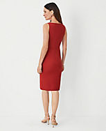 The Front Slit Boatneck Sheath Dress in Lightweight Weave carousel Product Image 2