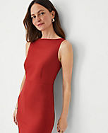 The Front Slit Boatneck Sheath Dress in Lightweight Weave carousel Product Image 3