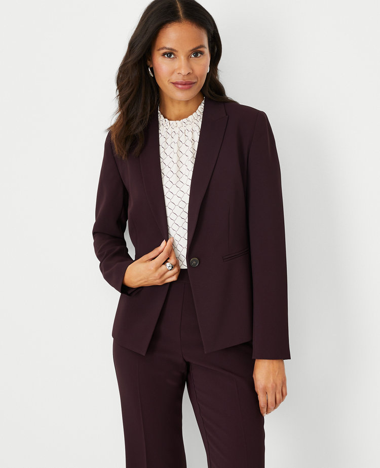 Anne soft stretch blazer - teal melange / xsmall