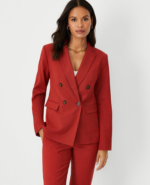 The Tailored Double Breasted Blazer in Lightweight Weave