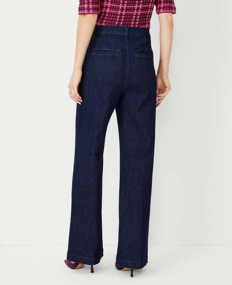 Washed Wavy Denim Trousers - Luxury Blue