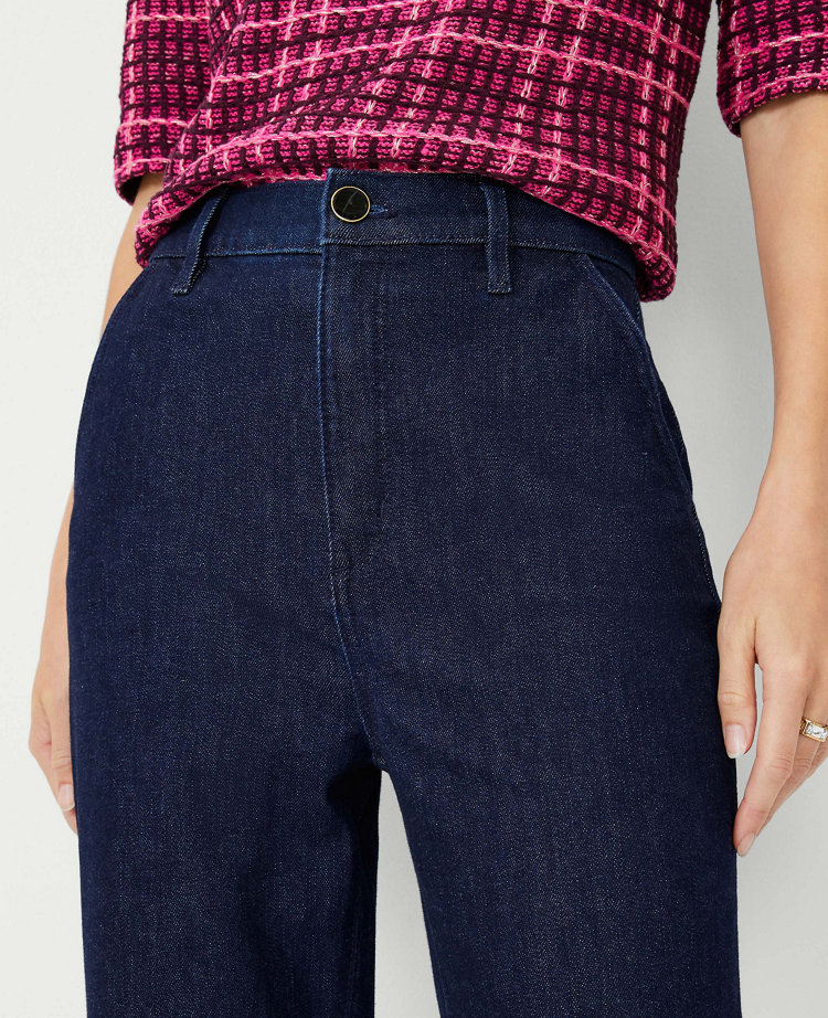 High Waisted Denim Trouser