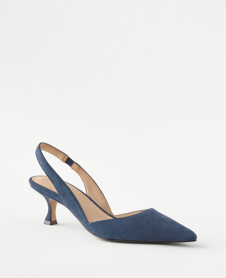 Blue kitten sales heel shoes