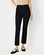 Petite Fresh Cut High Rise Boot Crop Jeans in Classic Black Wash carousel Product Image 1