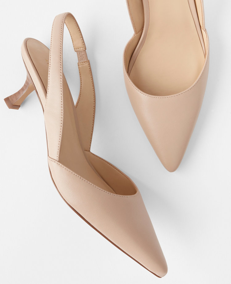 Nude kitten 2025 heel slingbacks