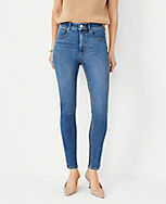 Petite Curvy High Rise Skinny Jeans in Classic Indigo Wash carousel Product Image 1