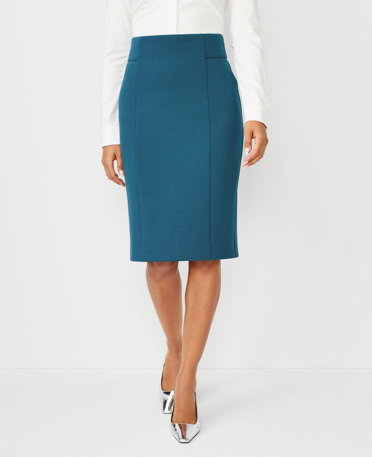 The High Waist Seamed Pencil Skirt in Double Knit