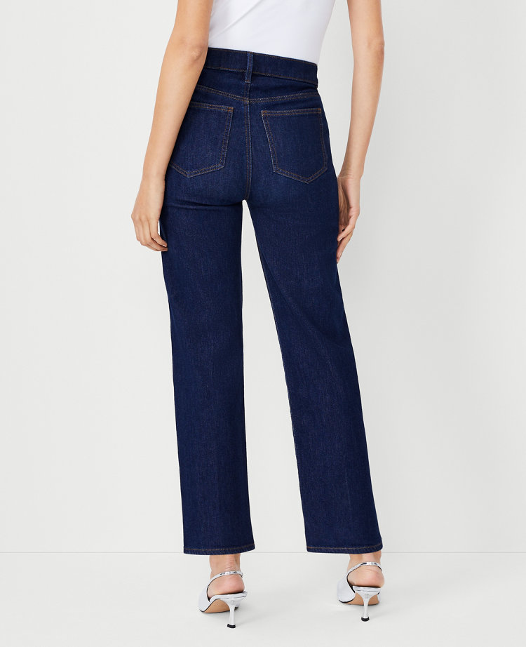 Petite High Rise Straight Jeans in Classic Rinse Wash