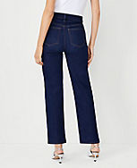 Petite High Rise Straight Jeans in Classic Rinse Wash carousel Product Image 2
