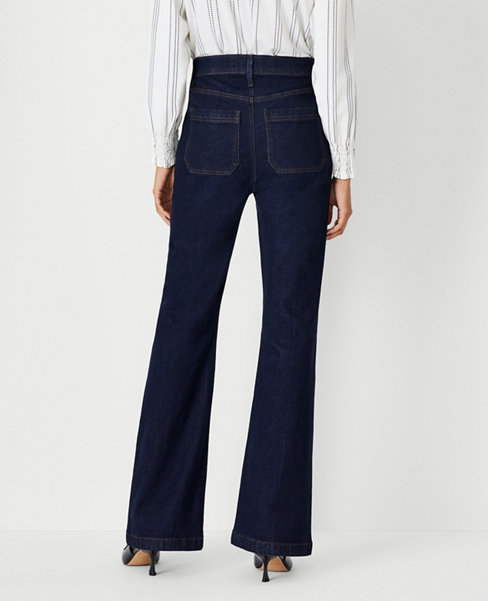 Petite High Rise Flare Jeans in Classic Rinse Wash