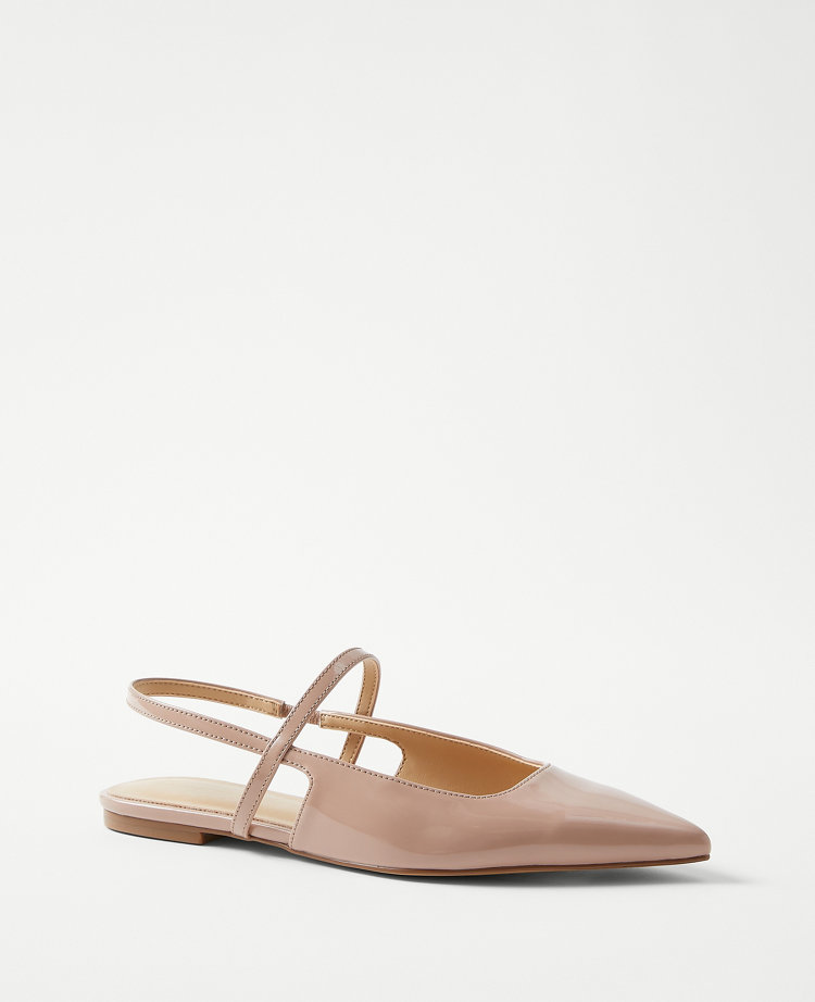 Patent Strappy Pointy Toe Flats