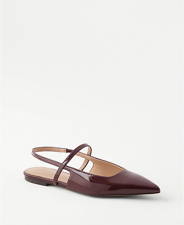 Patent Strappy Pointy Toe Flats