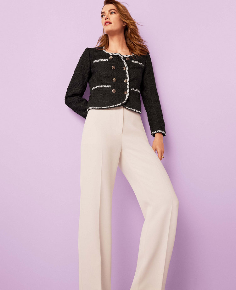 The Petite Slim Straight Pant in Fluid Crepe