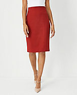 The Petite High Waist Seamed Pencil Skirt in Lightweight Weave carousel Product Image 1
