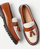 Shearling Leather Tassel Loafers carousel Product Image 2