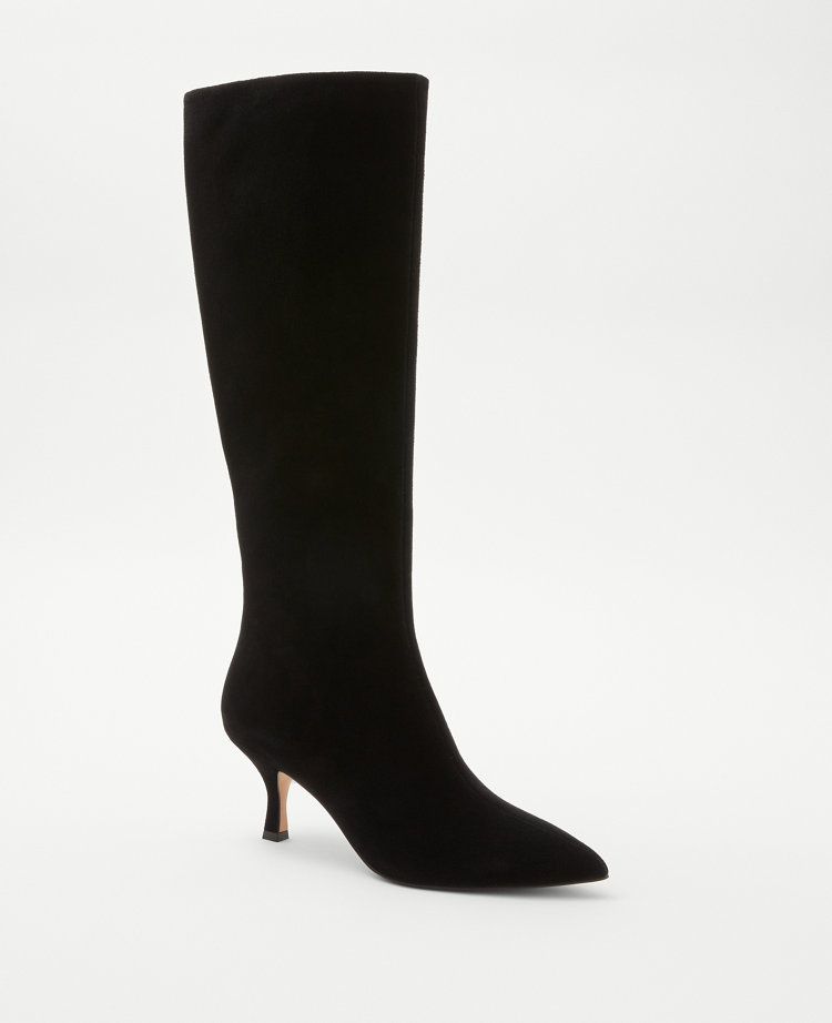 Black suede outlet kitten heel boots