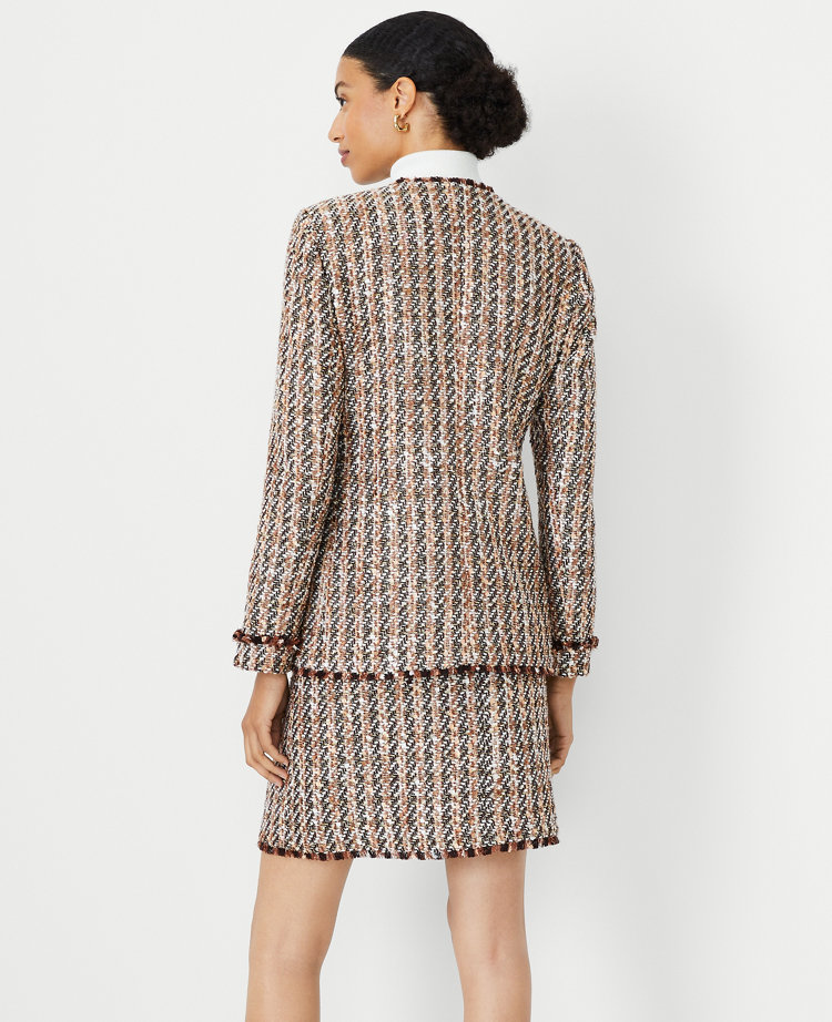 Fringe tweed blazer best sale