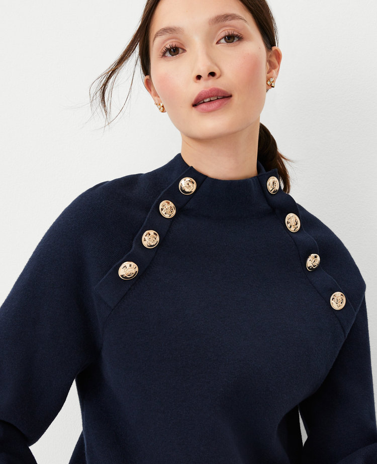 The cashmere raglan mock neck online sweater