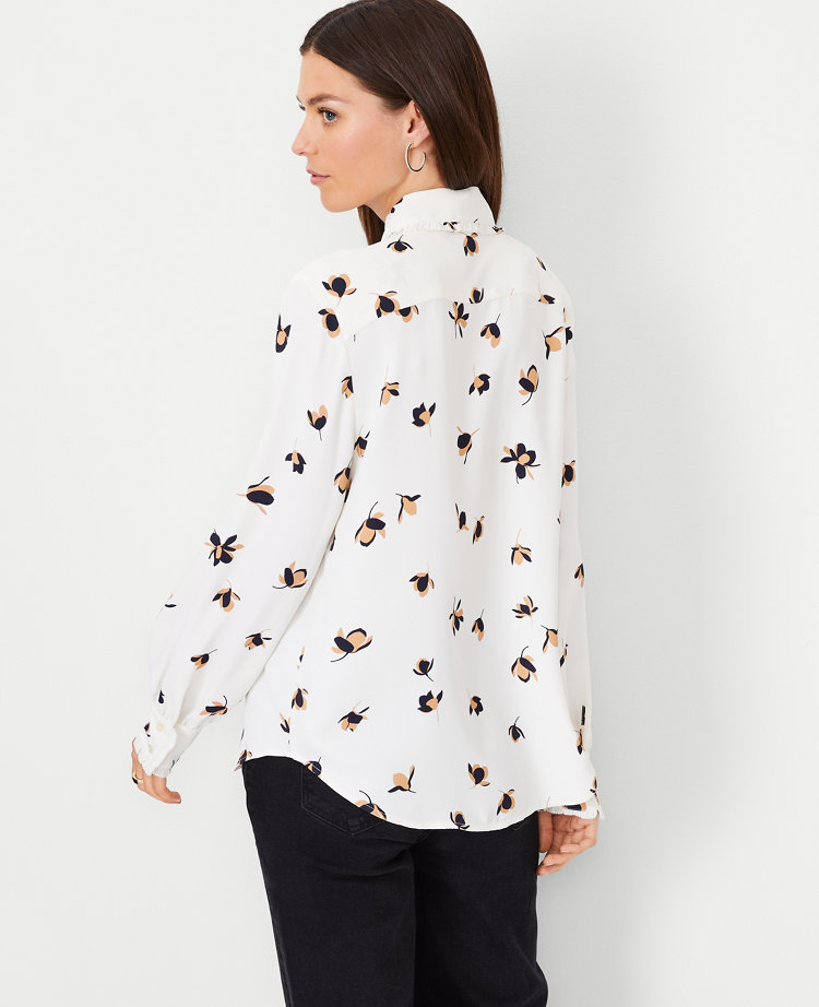 PESTO FLORAL  PLEATED COLLAR SHIRT main image 0