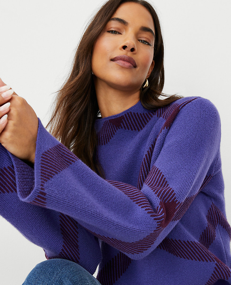 Windowpane Jacquard Sweater