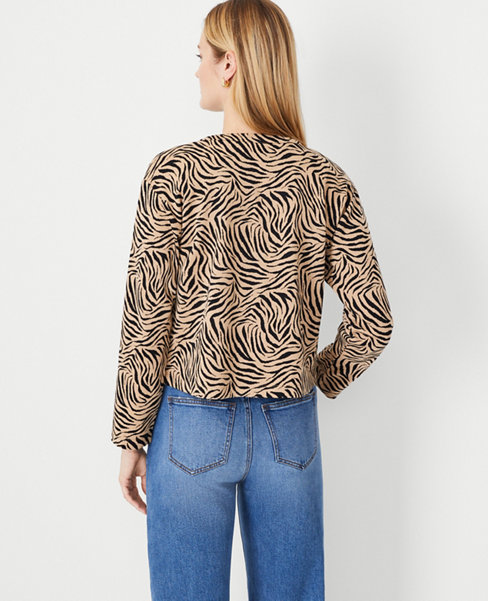 Animal Print Lightweight Knit Jacket