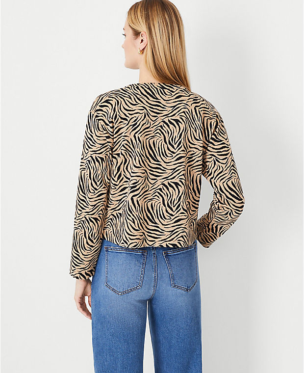 Animal Print Lightweight Knit Jacket