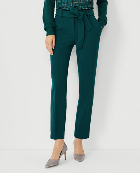 The Tie Waist Ankle Pant in Crepe