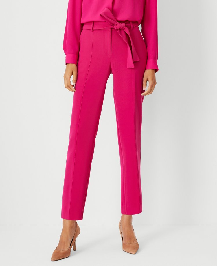 The Tie Waist Ankle Pant in Crepe