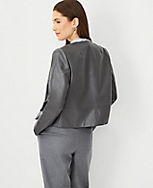 Faux Pebbled Leather Cropped Jacket carousel Product Image 2