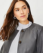 Faux Pebbled Leather Cropped Jacket carousel Product Image 3