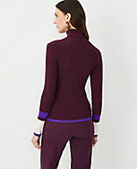 Colorblock Ribbed Turtleneck Sweater carousel Product Image 2
