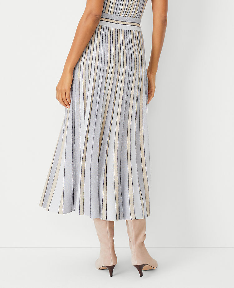 Shimmer Stripe Midi Skirt