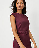 Faux Suede Belted Sheath Dress carousel Product Image 3