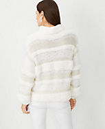 Fuzzy Stripe Mock Neck Sweater carousel Product Image 2