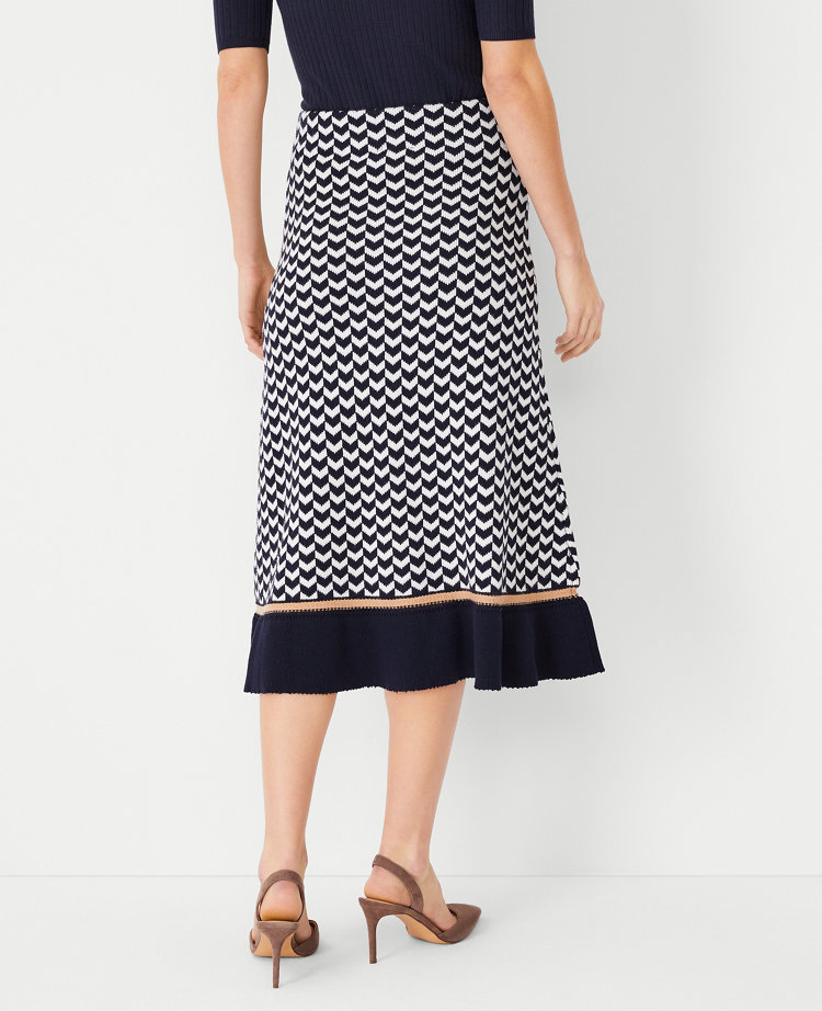 Ann Taylor Herringbone Skirt Night Sky Women's