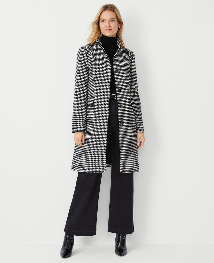 Houndstooth wool coat womens online