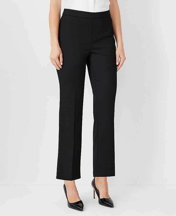 The High Rise Side Zip Flare Ankle Pant in Sateen