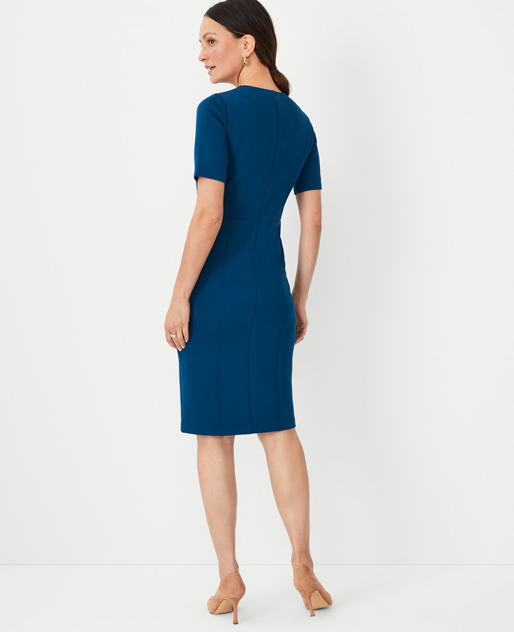 Petite Front Slit Sheath Dress