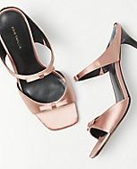 Double Bow Satin Mule Sandals carousel Product Image 2