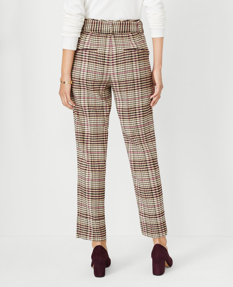 Plaid hot sale belted pants